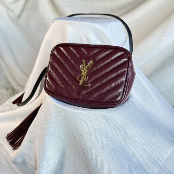 Saint Laurent Lou Camera Bag – Burgundy Leather with Tassel - Picture 2 of 6